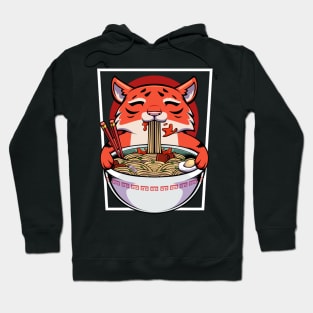 Ramen Tiger - Cute Kawaii Noodle Soup Eating Big Cat Hoodie